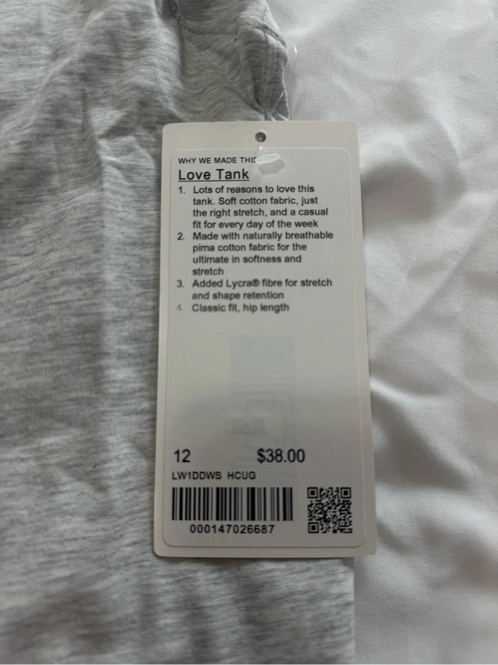 lululemon athletica Love Tank - Heathered Core Ultra Light Grey